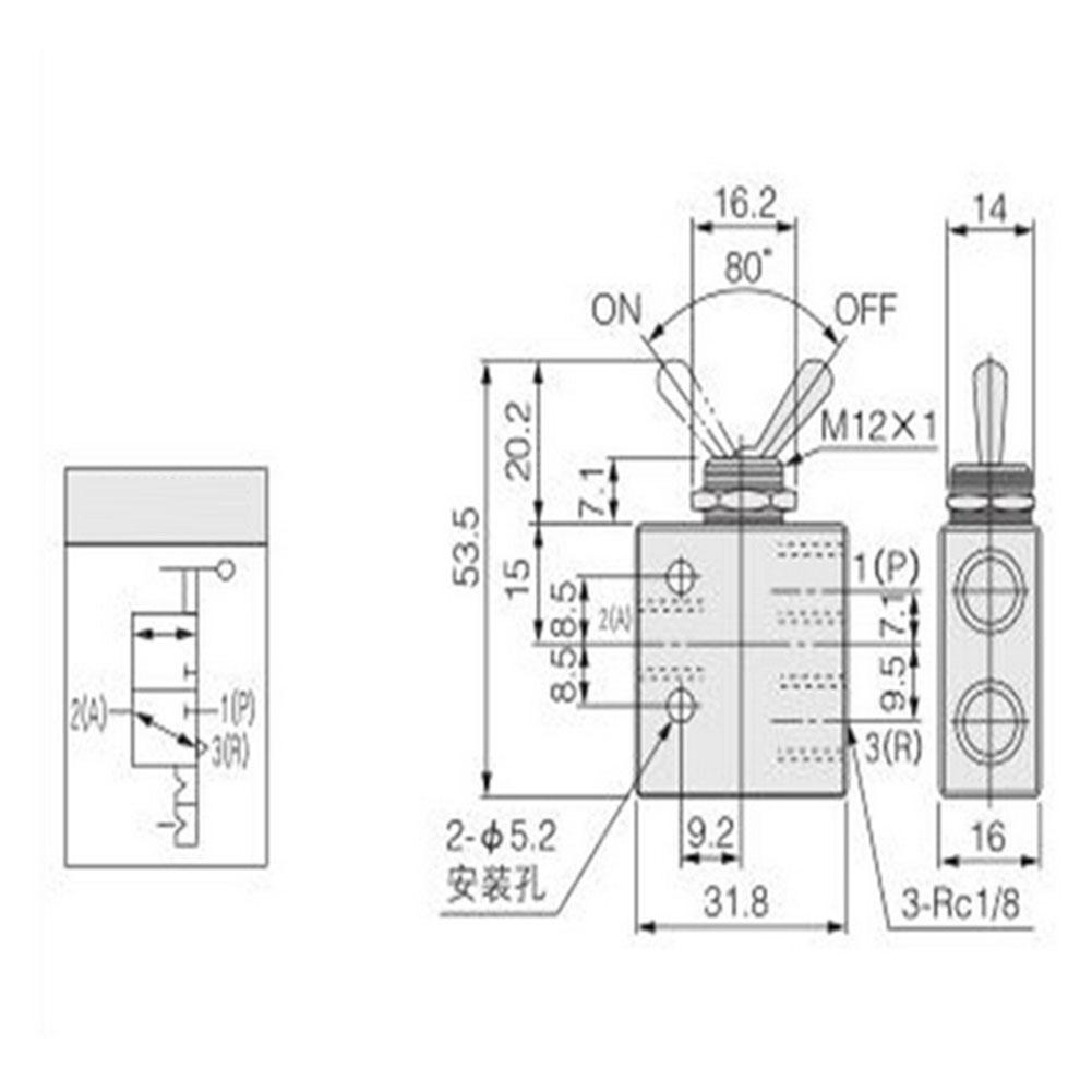 1.35MPa Pneumatic Valve 2 Position 3 Way NC/NO Common