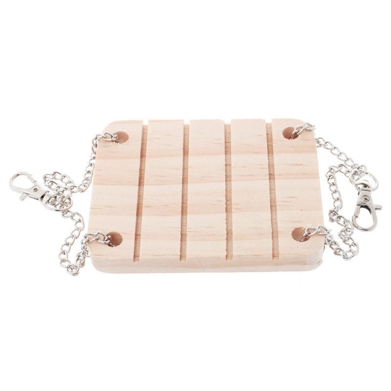 Natural Wooden Hamster Swing with Mini Durable Sport Exercise Nest Chew Toy