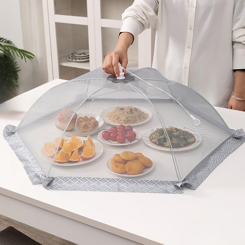Collapsible Umbrella Table Cover Portable Mosquito Dust Proof Cover for Home Camping Restaurant Furniture Breathable Table Cover