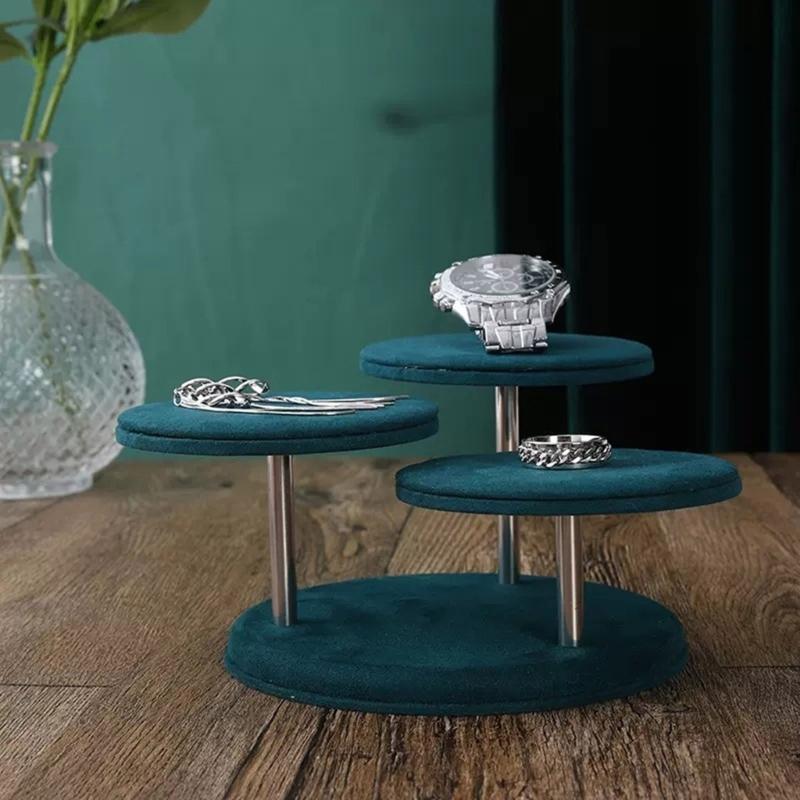 Elegant Jewelry Organizer Showcasing Accessories Fabric Material Rings Display Stand Great for Jewelers and Enthusiasts
