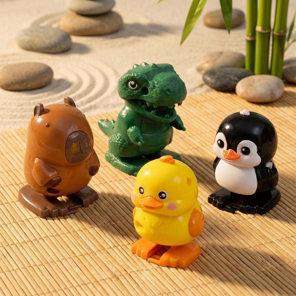 Cute Wind-Up Jumping Chick Toy, Funny Little Animal Bouncing Egg, Clockwork Control Stress Relief Toy for Children