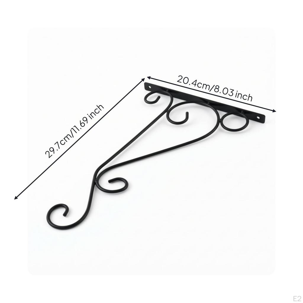 Hanging Bracket Wrought Iron Scroll Plant Hanger Decorative for Gardeners, Homeowners,