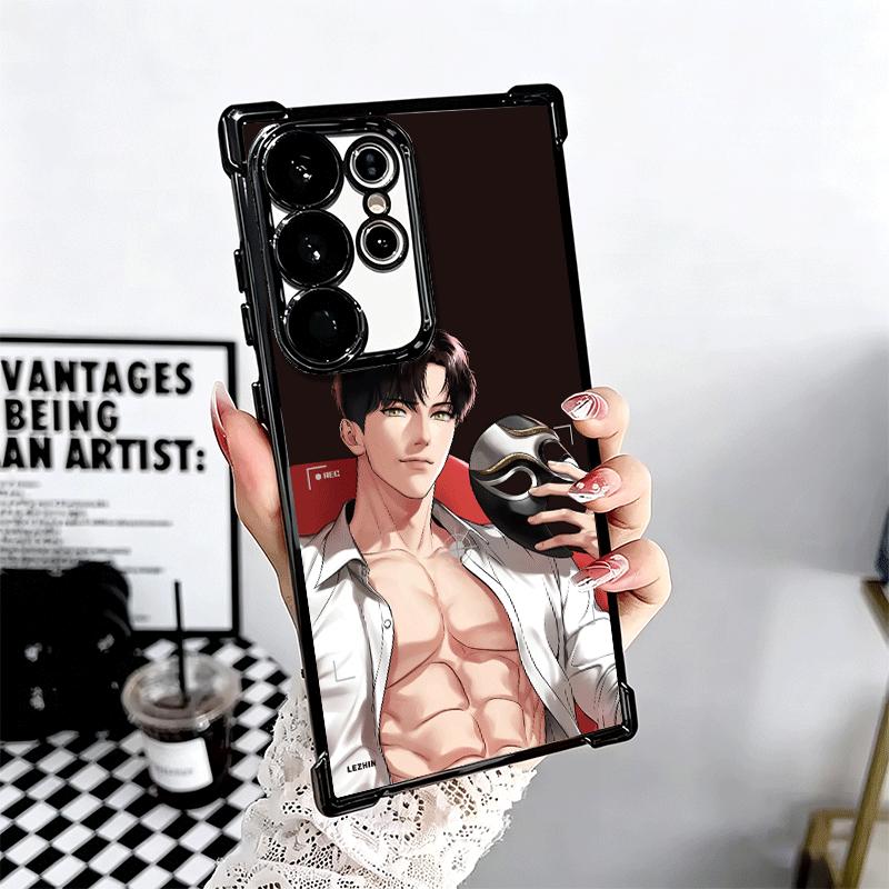 B-J A-Alex Anime Plating Phone Case For Samsung Galaxy S24 S25 FE S26 Edge S23 Ultra S22 S21 Plus S20 Anti-Fall Airabag Cover