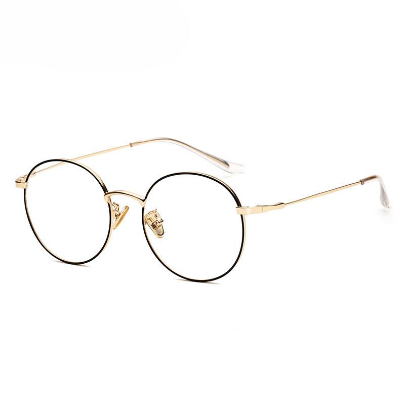 Retro Runde Blaulichtfilternde Brille Metallrahmen Unisex Lesebrille Computerbrille Augenschutz