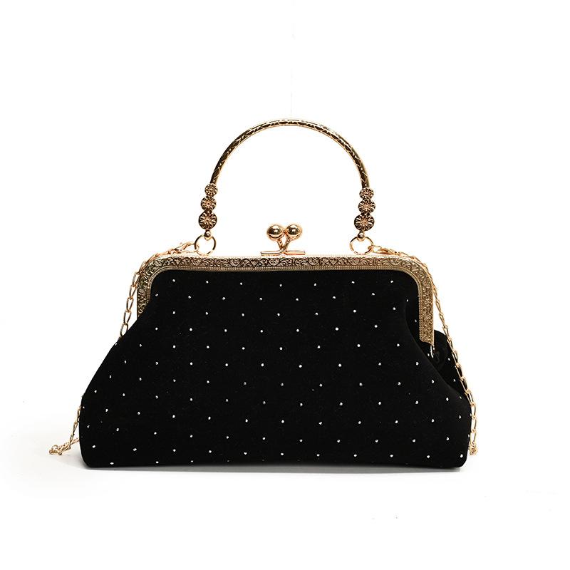 Autumn Bag Women'S Fashion Shoulder Messenger Bag Diamond-Encrusted Foreign Style Shell Bag Temperament Chain Handbag