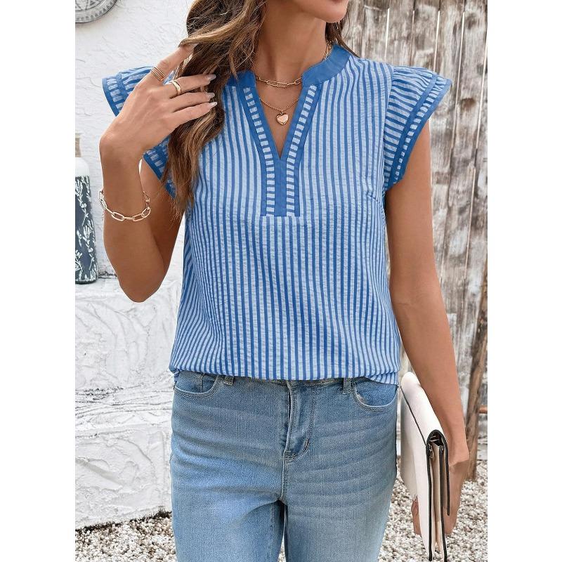 BITCED Camicette e camicie casual con scollo a V a maniche corte alla moda da donna