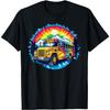 Retro Tie Dye School Bus Mountain Adventure Summer Road Trip T-Shirt