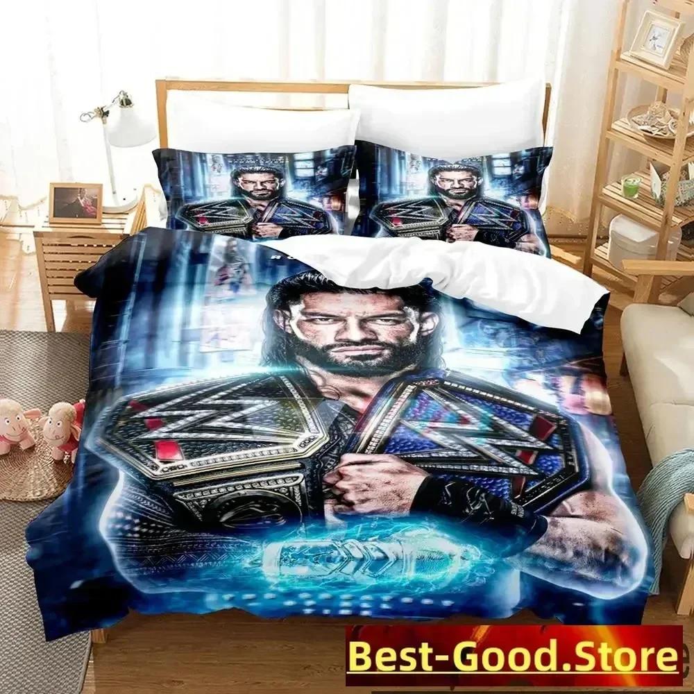 3D Wrestler Roman Reigns Bedding Set Duvet Cover Sheet Printed Bed Set Pillowcase Bed Full Queen King Size Comforter Bedroom