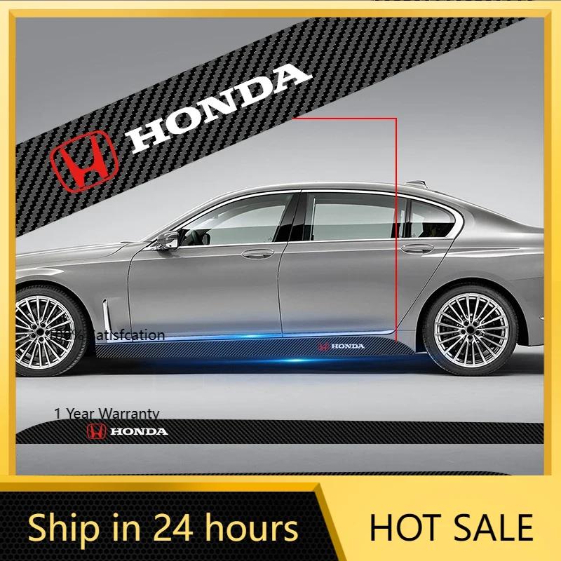 För Honda 2 st Kolfiber Bil Dörr Sidokjol Tröskel Rand Dekaler Styling För Honda Fit Mugen Insight Typ S R VTEC Modulo Vez