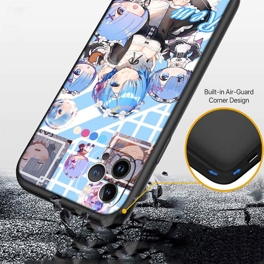 CJ48 Emilia Re Zero Ram Rem Phone Case for Samsung Galaxy S20 S21 S22 Ultra FE + Plus A21S A22 A24 A25 A26 A30 A30S A31