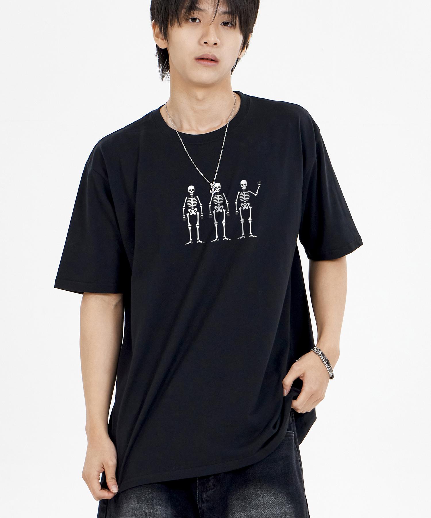 Biel Monster Skeleton Short Sleeve T-Shirt Black L