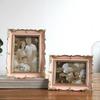 Antique Resin Art Golden Trim Photo Frame With Intricate Carved Pattern Tabletop Decors Picture Frame For Home Aesthetic