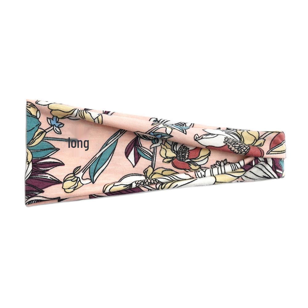 Dámská sportovní jógová pot absorbující čelenka - Široký okraj, Tištěný design, Vlasový doplněk