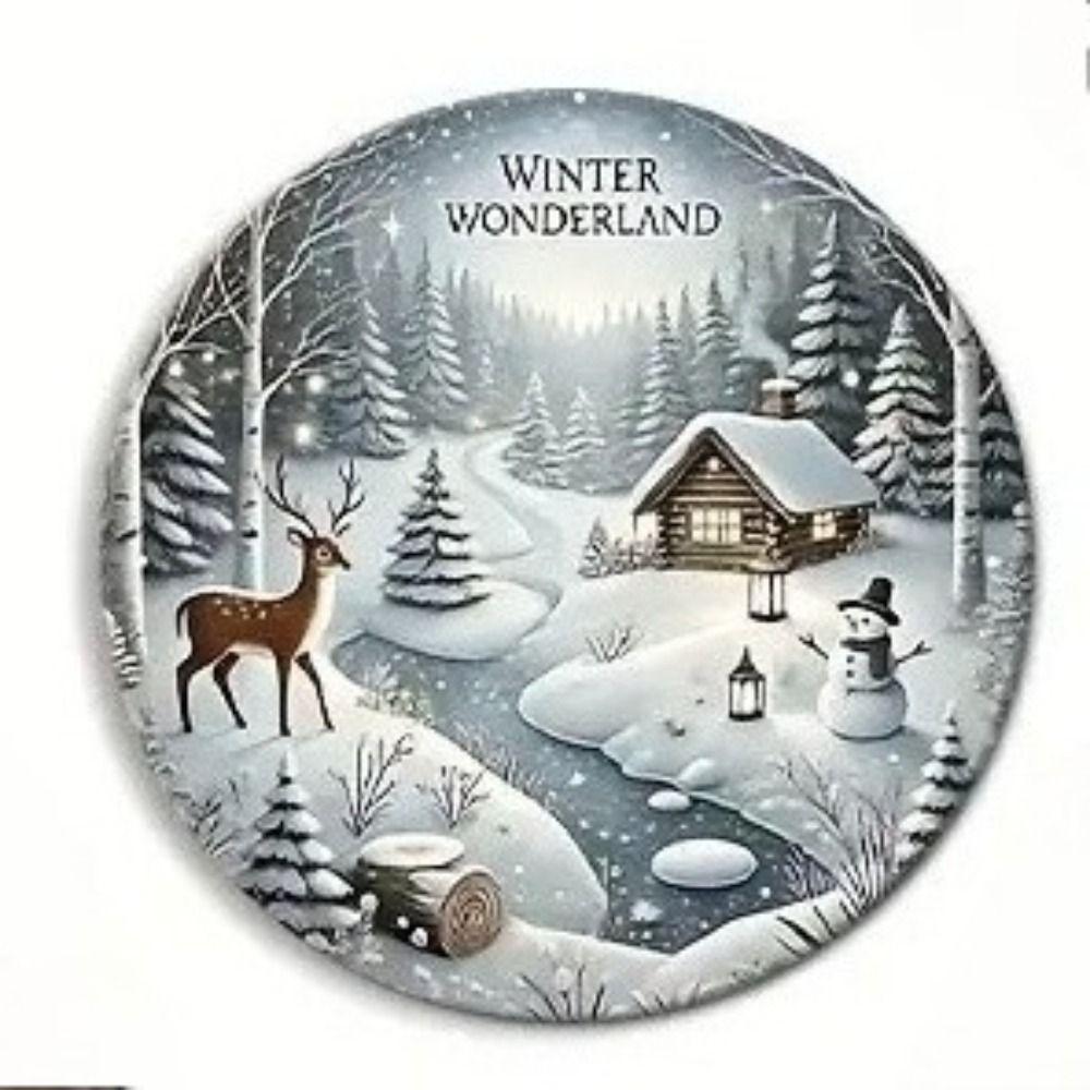 Vintage Metal Sign Blue Deer Merry Christmas Retro Tin Plate Wall Decor Home Holiday Gift 20 Cm