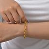 18K Gold Plated Twist Texture Bracelet Stainless Steel Chunky Chain Bracelets Waterproof Geometric Trendy Jewelry for Women Gift