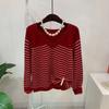C S In The Room Women Huddle ColorbloCk Stripe Raglan V neCk Knit 4Color
