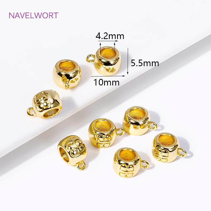

18K Gold Plated Brass Bail Spacer Bead Pendant Bail Connector,Bails For Jewelry,DIY Bracelet Necklace Making Accessories 2 pieces
