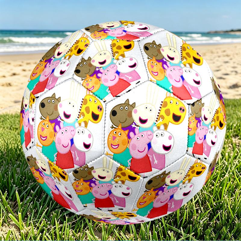 Peppa Pig Print Size 5 Soccer Ball, PU Wear Resistant Football for Match Training and Daily Practice, Birthday Gift for Soccer Fans