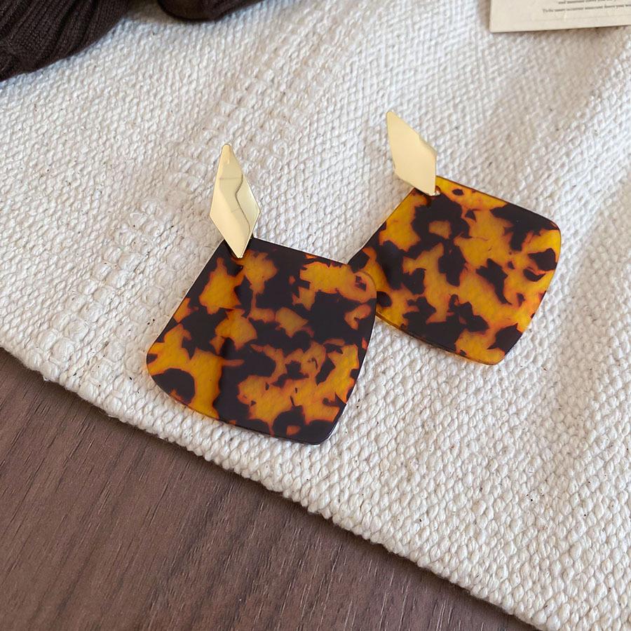 French Retro Silver Needle Round Flat Round Resin Fringed Earrings Light Luxury High-end Earrings Versatile Earrings