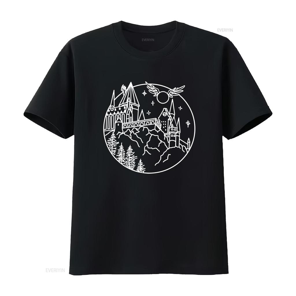 Castle T Shirt Vacation Wizard Magic Kingdom Mountain Family Nerd vintage Washed Soft fashion Comfortable Unisex homme graphic