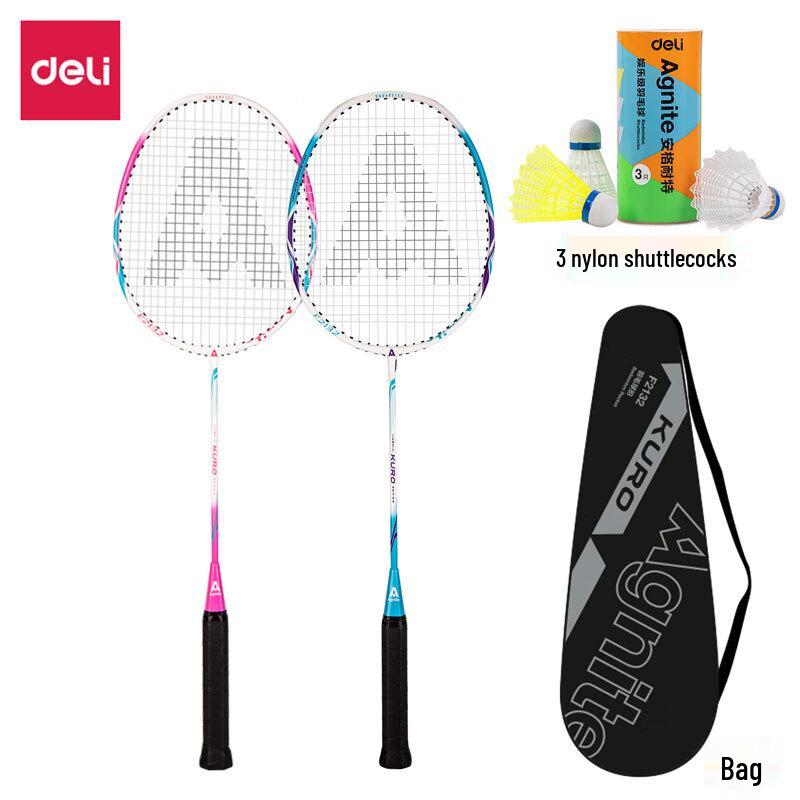 Angninet Deli F2132 Carbon Alloy Badminton Racket Set