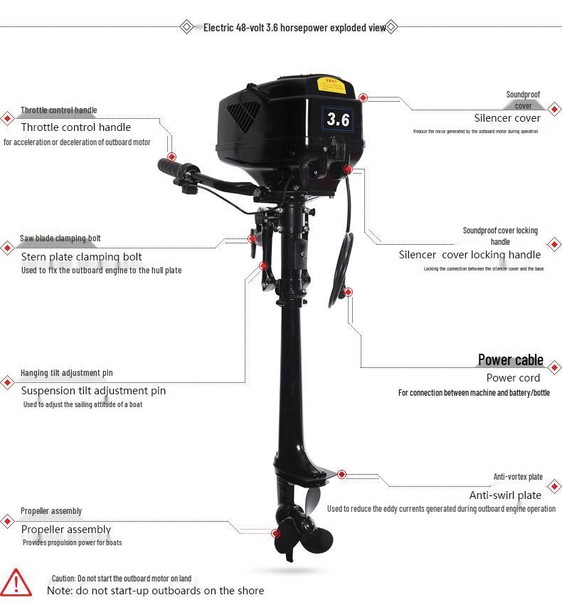 HangKai ET65L Electric Outboard Motor for Inflatable Fishing Boats