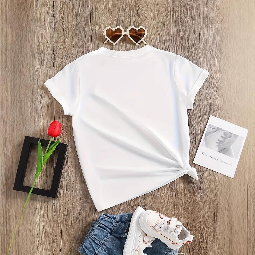 GIRL's BIRTHDAY GIRL Unicorn Print Round Neck Short Sleeve T-shirt Summer Kids Casual T-shirt