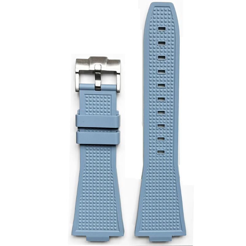 FKM Strap for Tissot PRX Series T137.407/T137.410 Super Player 40mm Convex Fluoro Rubber Quick Release Watch Band Bracelet 12mm