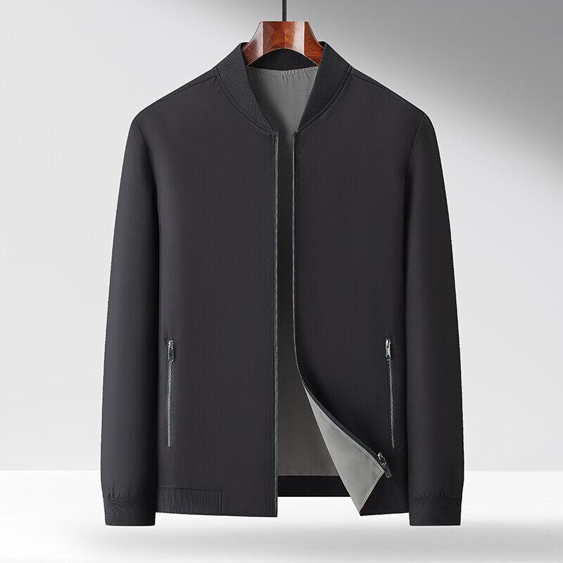 Double-sided Baseball Collar Business Casual Jacket for Men and Middle-aged Men Spring Jacket Daddy Dress One and Two Tops