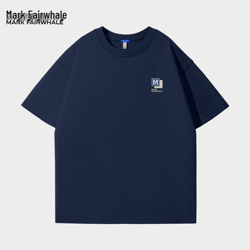 Mark Fairwhale Men s 2025 Summer Loose Fit Pure Cotton Round Neck T-Shirt 2XL 2540₽
