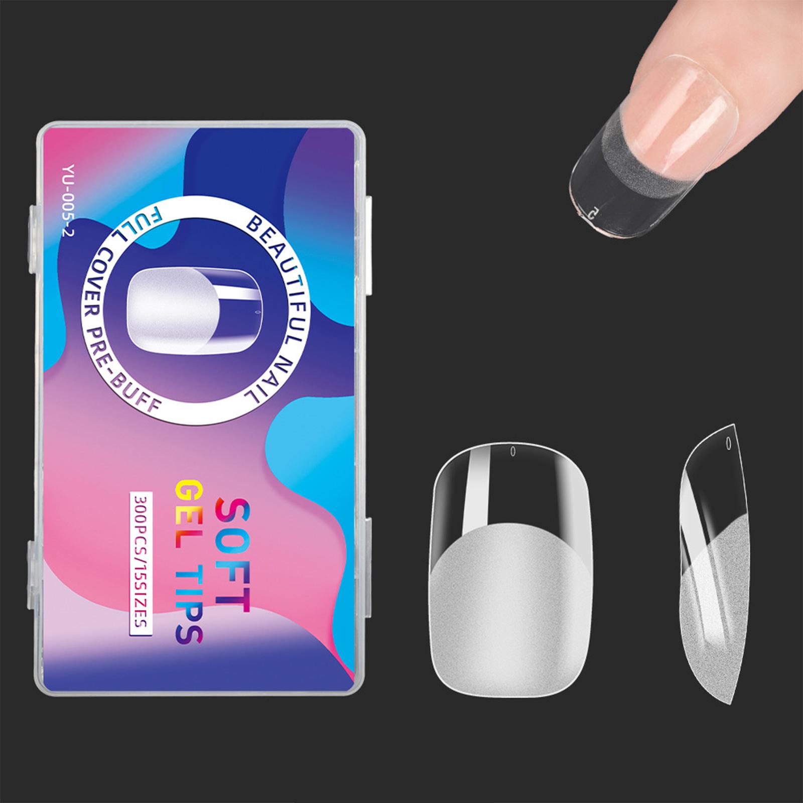 

300x искусственных накладных ногтей миндального цвета, съемные накладные ногти, мягкие гелевые типсы с полным покрытием, матовые гелевые накладные ногти 6