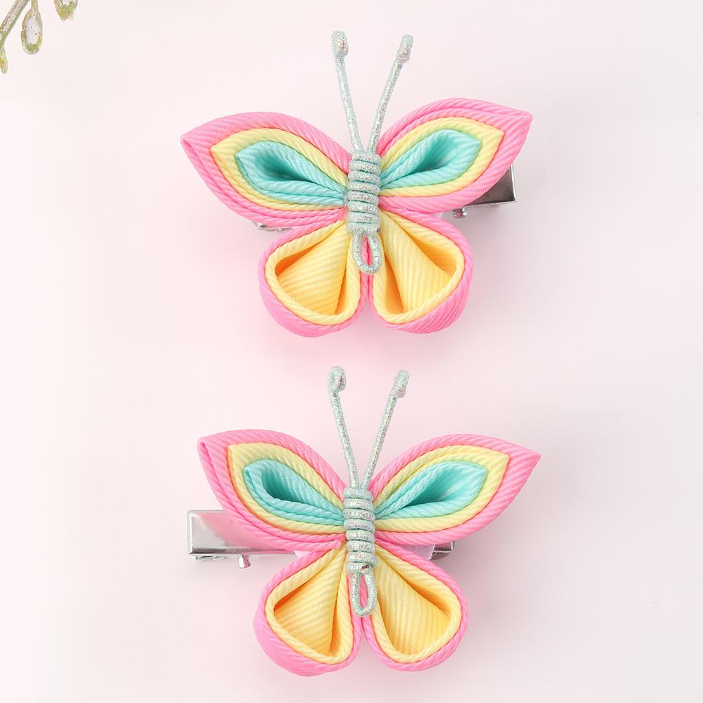Hair Clips 2Pcs Colorful Polyester Hairpin for Girls Unique Bee Hairpins Kids Barrettes Children Cute Hairgrips Hair Accessories