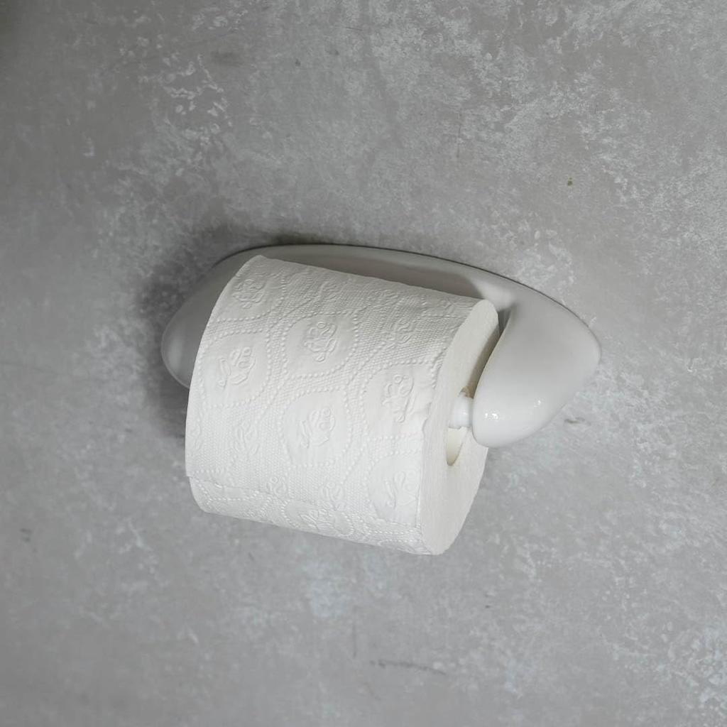 Dulton Porcelain Toilet Paper Holder Y-0609 Classic Ceramic Hotel Style 7.7cm High 20.7cm Wide 10.5cm Deep