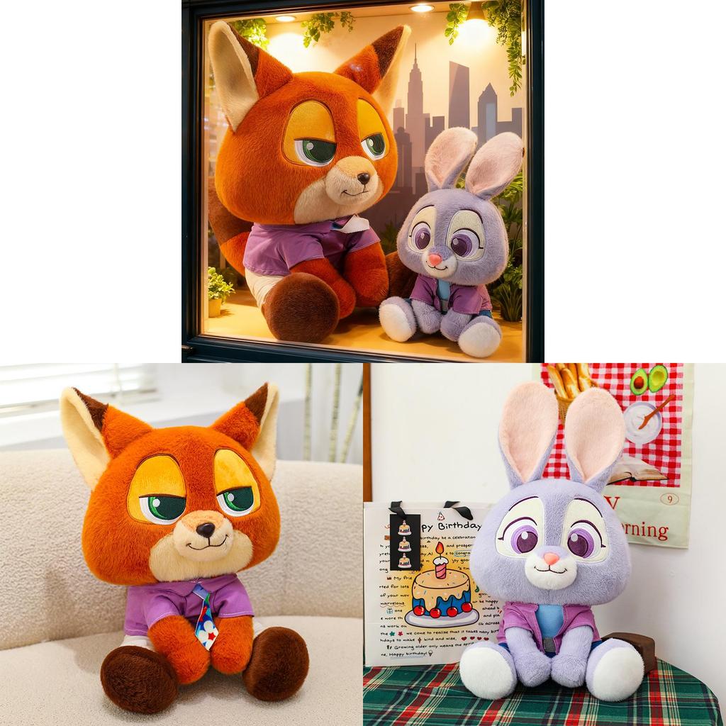 Zootopia Nick And Judy Plush Toys For Kids Gift Collection Soft Stuffed Dolls
