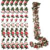 6 Pcs Flower Garland Artificial Rose Vine Flowers with Green Leaves Hanging Fake Roses Vine for Room Anniversary Wedding Birthday Christmas Arch Decor