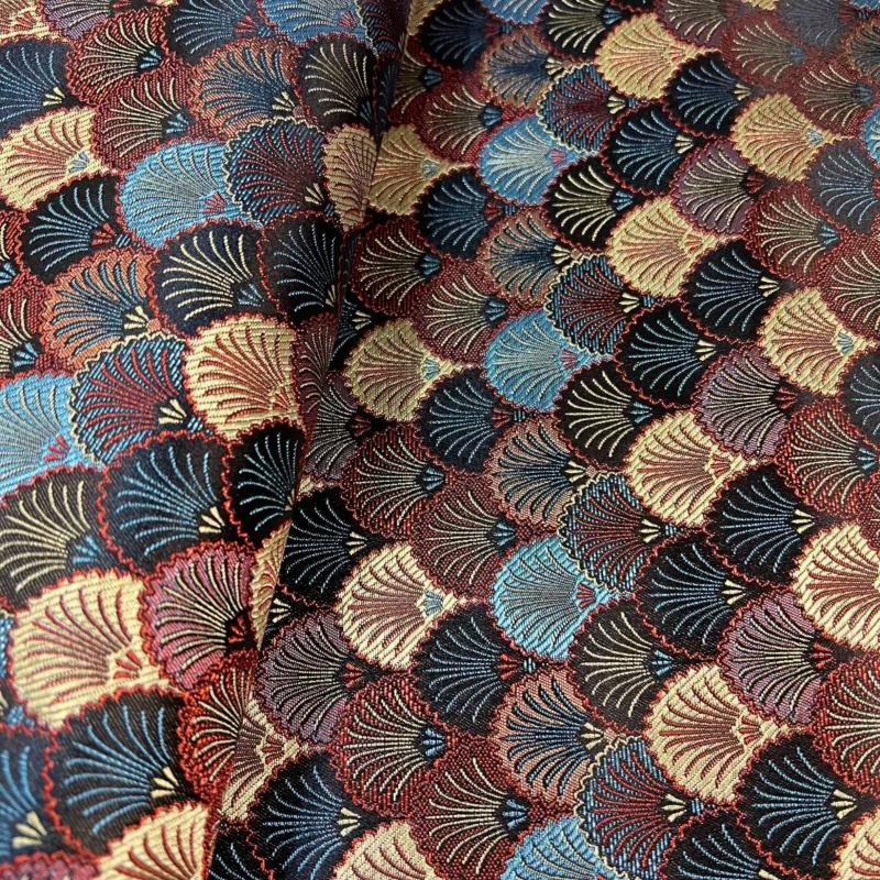 

Shell Patterned Jacquard Fabric Chinese Ethnic Style for DIY Mongolian Robes Fashion Cheongsam Bags Handicrafts Fabric 50x75cm