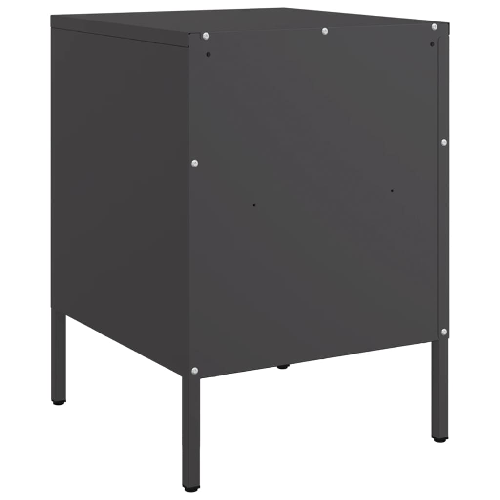 Nightstands 2 pcs. Black 36 x 39 x 50.5 cm Steel