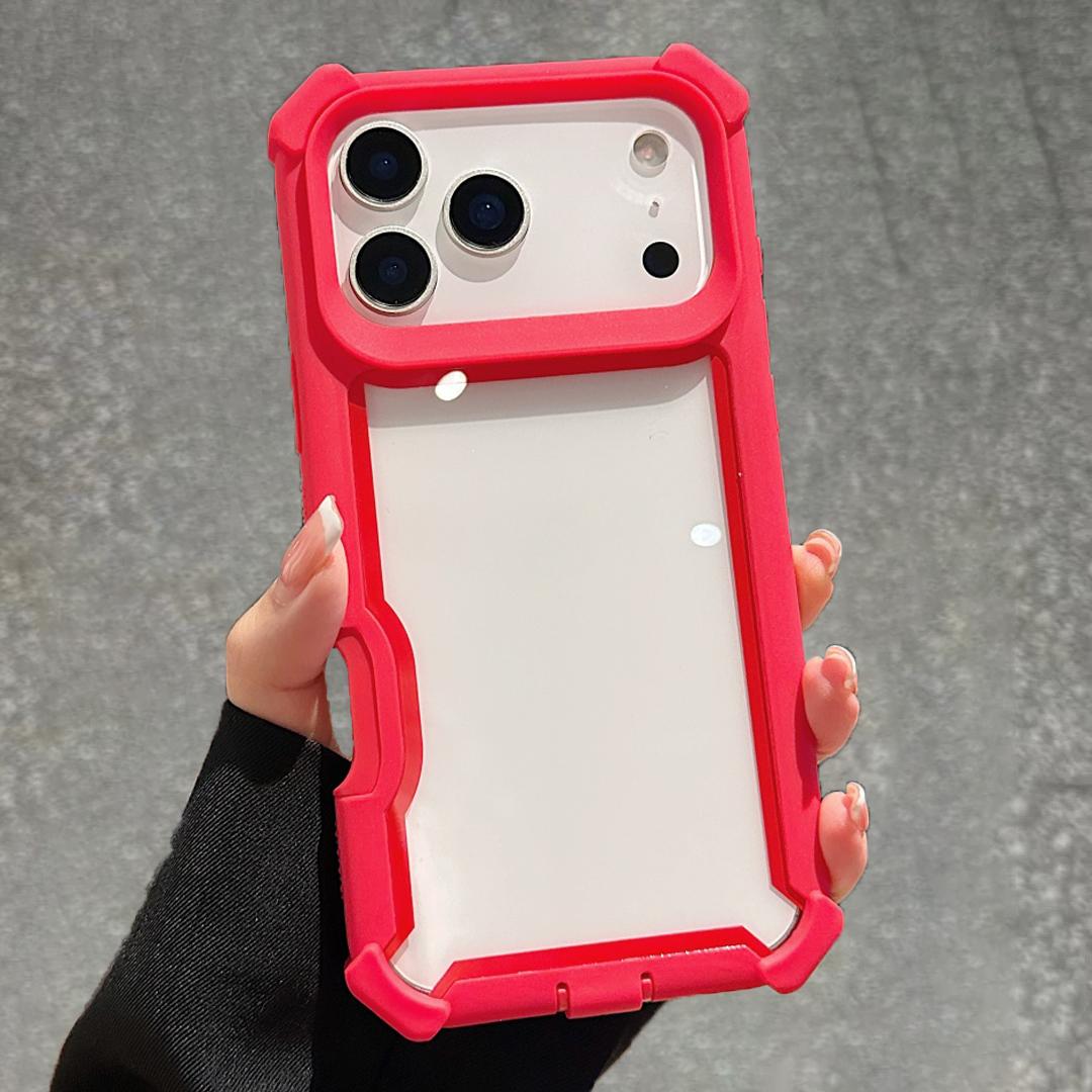 

Heavy Duty Protection Case for iPhone 17 Air 16 15 14 13 12 11 17 Pro Max Plus Rugged Transparent Armor PC+TPU Shockproof Cover iPhone 13 Pro красный