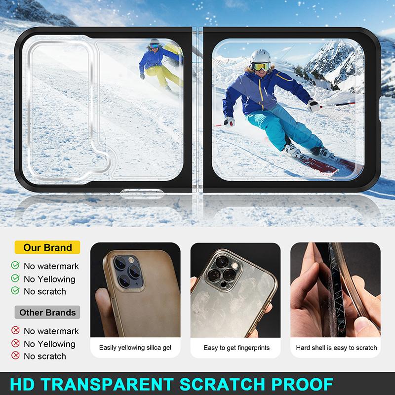 Anti-Scratch Fashion Clear Cover Fodral För Samsung Galaxy Z Flip3 Flip 4 Flip4 5g Flip 3 Drop Protection Mobiltelefonfodral