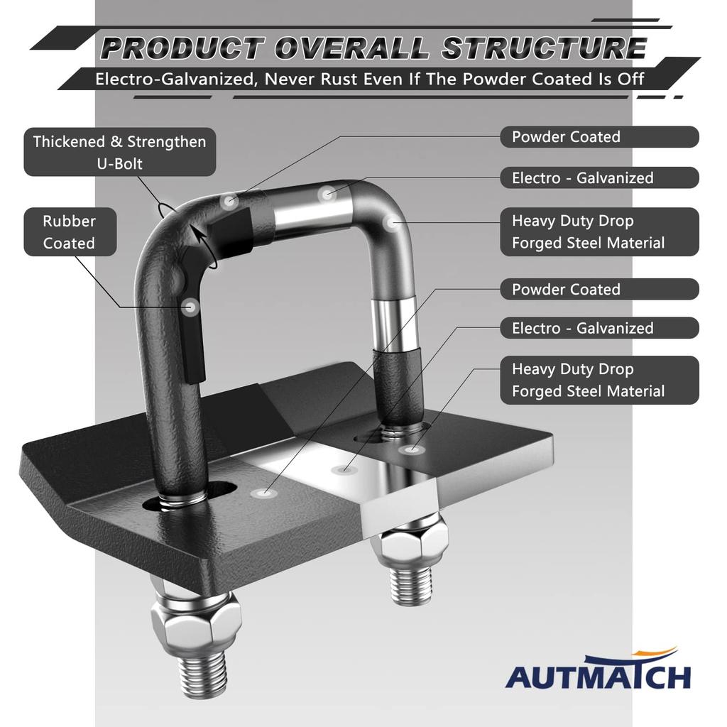AUTMATCH Hitch Tightener Anti-Rattle Stabilizer - Heavy Duty Hitch Clamp