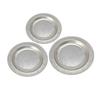 Stainless Steel Round Plate Retro Dessert Dish for Steak BBQ Straight Edge Flat Bottom Tray for BBQ Home Camping Picnic