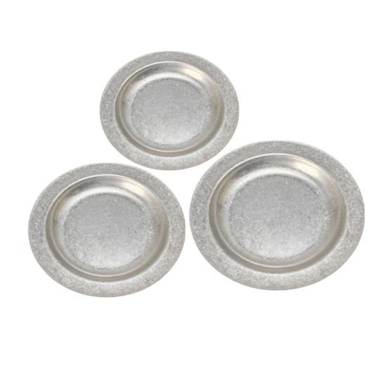 Stainless Steel Round Plate Retro Dessert Dish for Steak BBQ Straight Edge Flat Bottom Tray for BBQ Home Camping Picnic