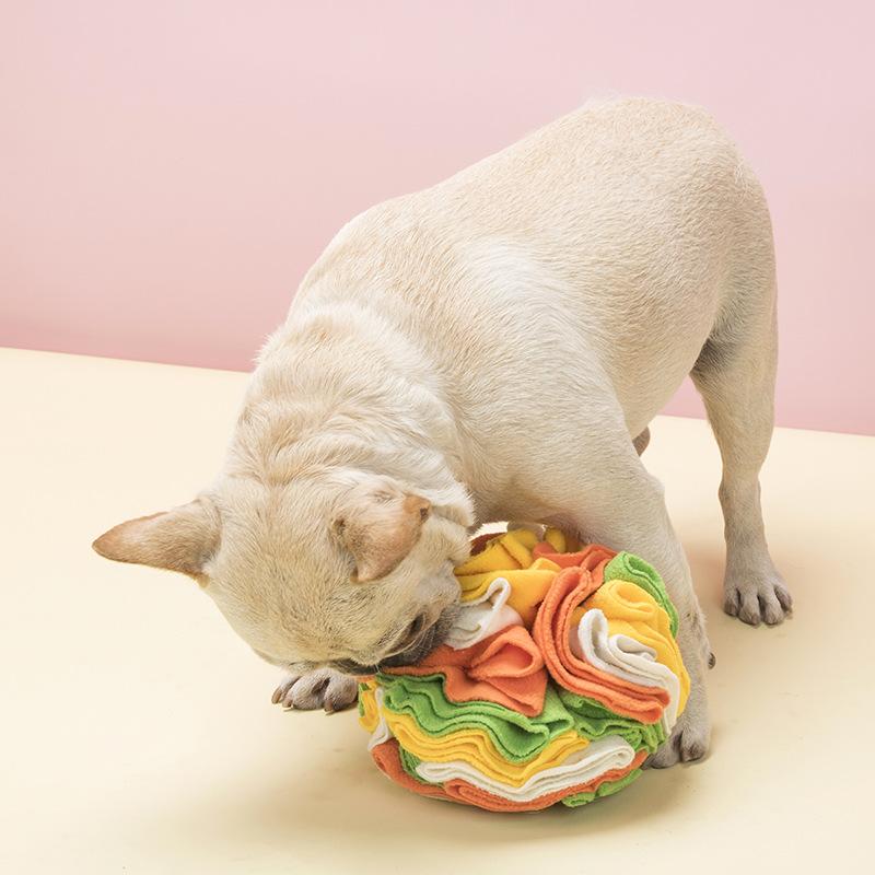 Colorful Soft Fleece Dog Snuffle Toy Snuffle Ball for Dogs Cats Smell Training Interactive Puzzle Hide and Seek Plush Dog Toy