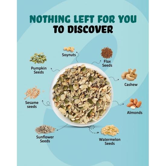 True Elements 8 In 1 Seeds and Nut Mix 250gm - Roasted Seeds | High Protein Snacks | Mix Seeds for Eating  | Rich In Fibre,Protein | Diet Snacks