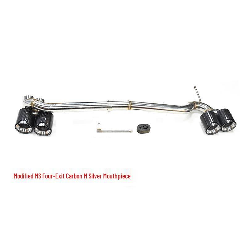 BMW 5 Series F10/F18 M5-Style Quad Exhaust Tailpipes, Stainless Steel & Carbon Fiber for 520, 525, 530li.