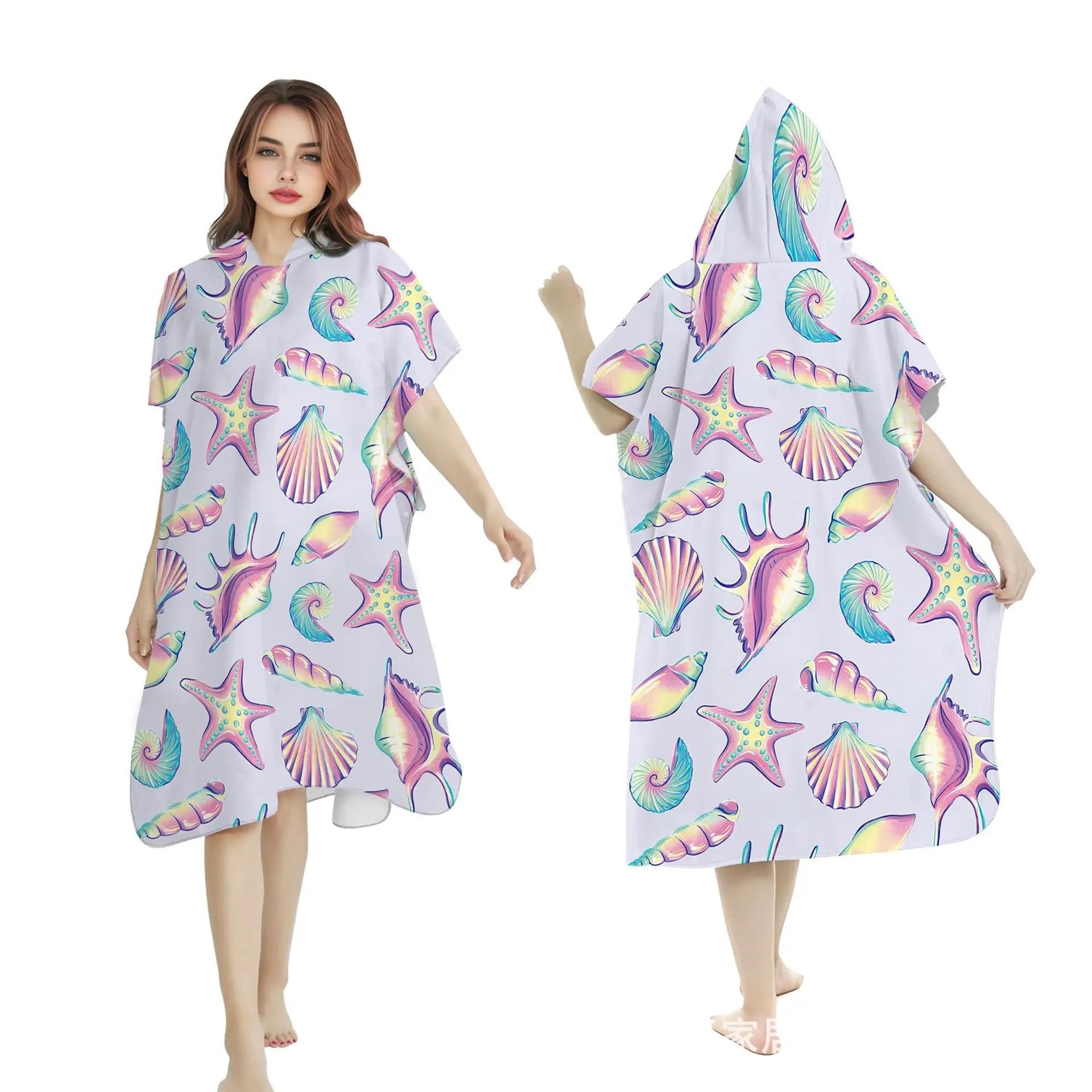 DurableAdult Absorbent Quick-drying Hooded Beach Towel Warm Portable Children s Cape Cape