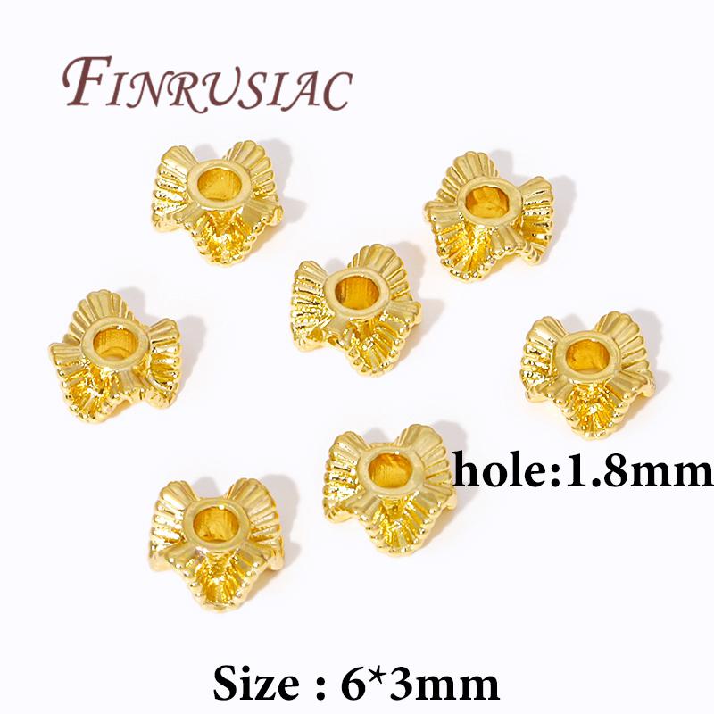 

18K Gold Plated Wave Shape Beads For Jewelry Making,Spacer Beads For Bracelets,Loose Beads Separators Wholesale 10 pieces