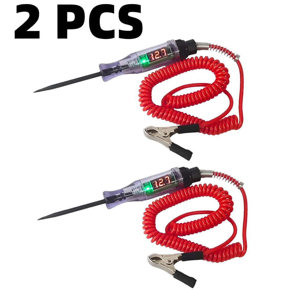 1pc Car Truck Voltage Circuit Tester 6V 12V 24V DC Digital Display Long Probe Car Circuit Tester Auto Diagnostic Probe Test Pen