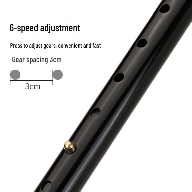 Adjustable 2-Section Aluminum Walking Stick for Elderly - Telescopic Hiking Cane with 6 Gear Settings