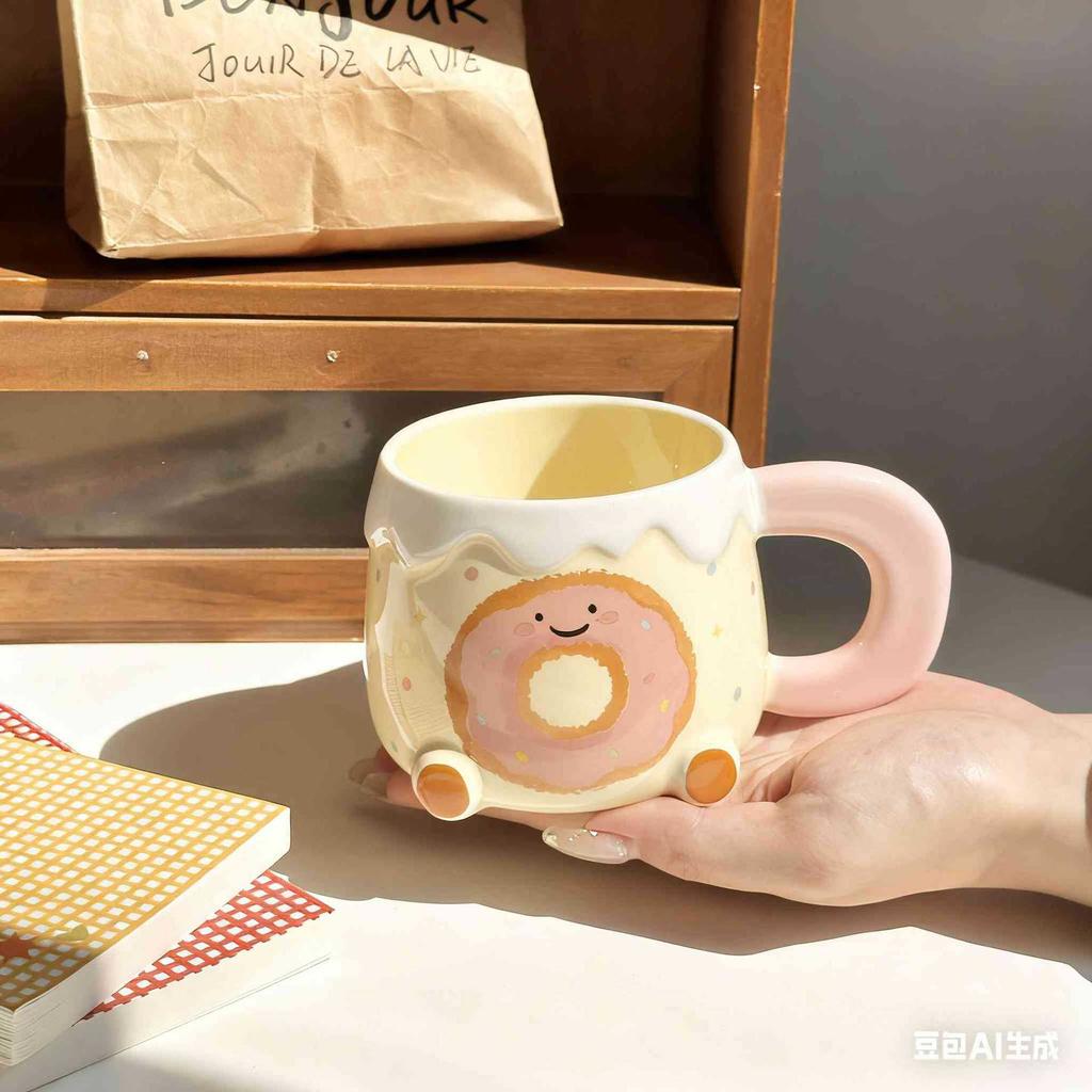 Birthday gift Cute apple cup High value ceramic household water cup Girls birthday gift souvenir gift box